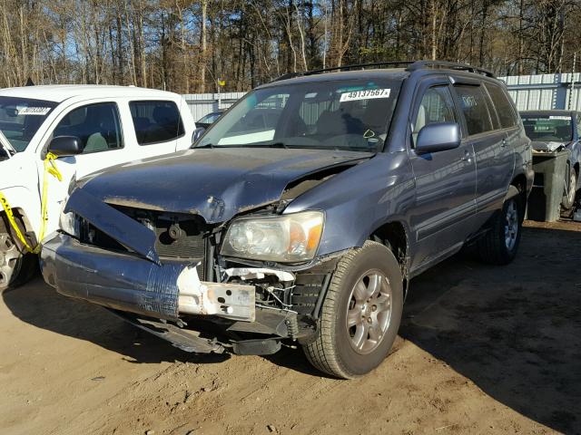 JTEGP21A440007502 - 2004 TOYOTA HIGHLANDER BLUE photo 2