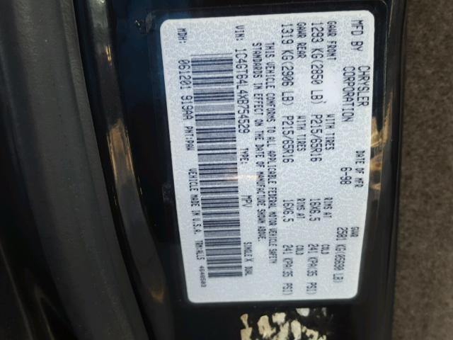 1C4GT64L4XB754529 - 1999 CHRYSLER TOWN & COU Boz foto 10