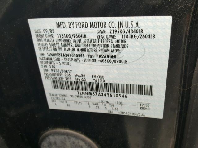 1LNHM87A34Y610546 - 2004 LINCOLN LS Qara foto 10