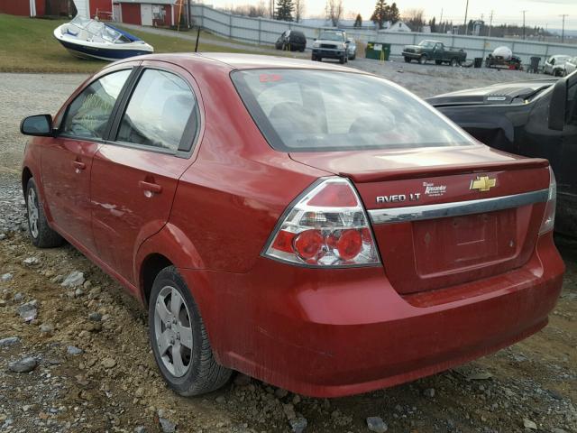 KL1TD56E59B643583 - 2009 CHEVROLET AVEO LS RED photo 3