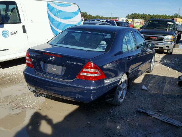 WDBRF40J25A799897 - 2005 MERCEDES-BENZ C 230K SPO BLUE photo 4