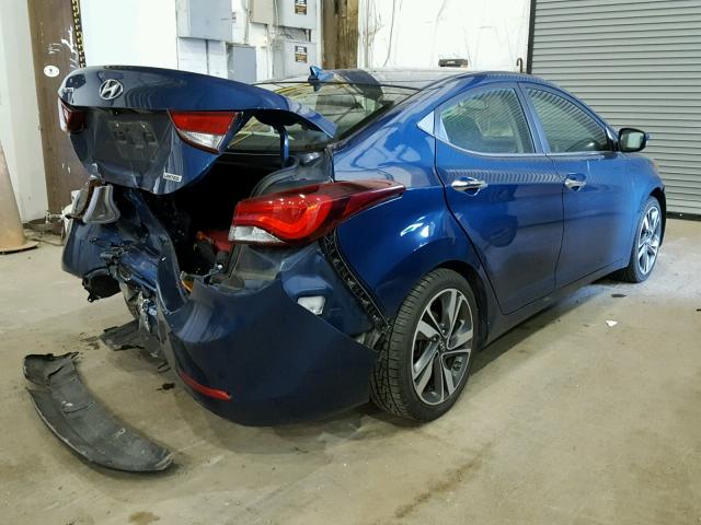 KMHDH4AE5EU186836 - 2014 HYUNDAI ELANTRA SE BLUE photo 4