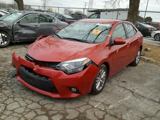 2T1BURHE8EC166507 - 2014 TOYOTA COROLLA L RED photo 2