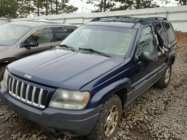 1J4GW48S54C160108 - 2004 JEEP GRAND CHER BLUE photo 2