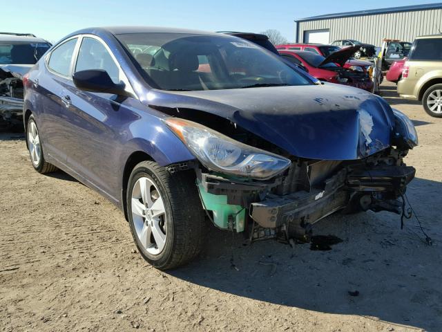 5NPDH4AE2DH301308 - 2013 HYUNDAI ELANTRA GL BLUE photo 1