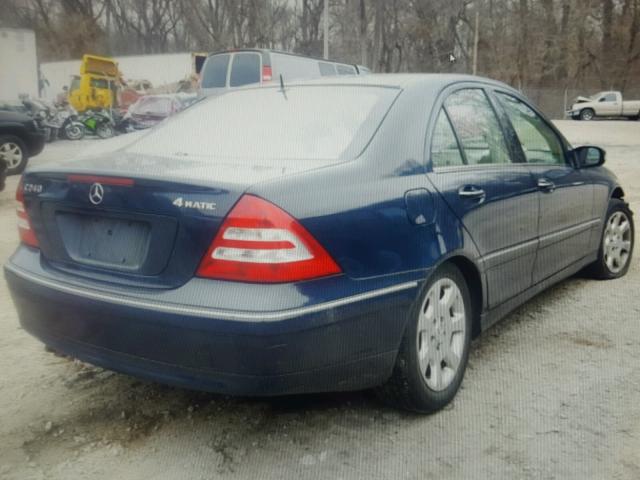 WDBRF81J75F645016 - 2005 MERCEDES-BENZ C 240 4MAT BLUE photo 4