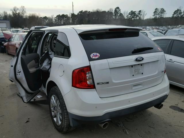 2FMDK3JC4BBA59023 - 2011 FORD EDGE SEL WHITE photo 3