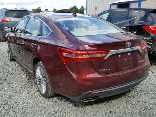 4T1BK1EB5HU257190 - 2017 TOYOTA AVALON XLE BURGUNDY photo 3