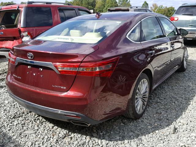 4T1BK1EB5HU257190 - 2017 TOYOTA AVALON XLE BURGUNDY photo 4