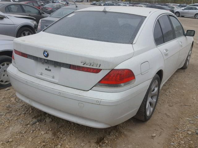 WBAGL63434DP70194 - 2004 BMW 745 I WHITE photo 4