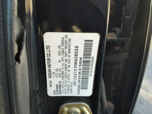 JN1CA21D7XM408556 - 1999 NISSAN MAXIMA GLE BLACK photo 10