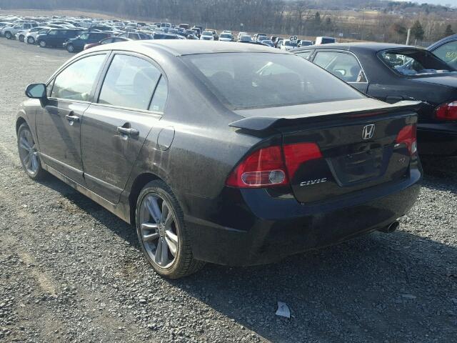 2HGFA55568H712174 - 2008 HONDA CIVIC SI BLACK photo 3