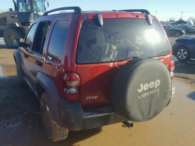 1J4GK48K86W107030 - 2006 JEEP LIBERTY SP RED photo 3