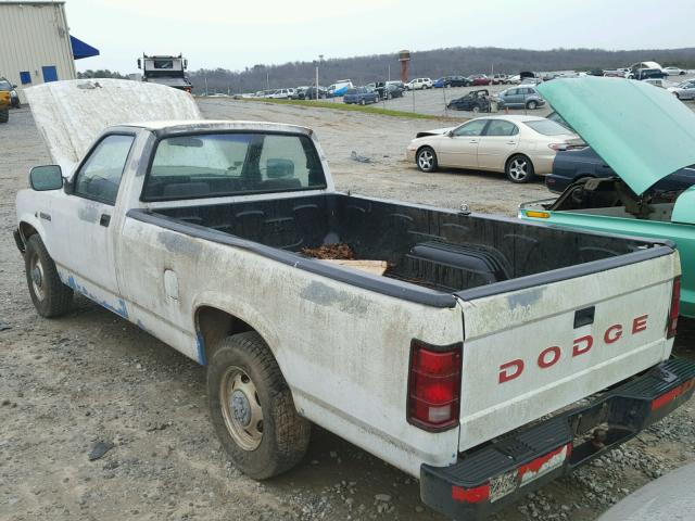 1B7GL26XXNS594856 - 1992 DODGE DAKOTA WHITE photo 3