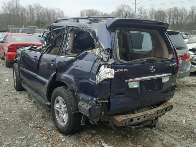 JTJBT20X530020173 - 2003 LEXUS GX 470 BLUE photo 3