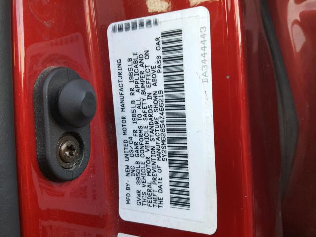 5Y2SM62854Z466219 - 2004 PONTIAC VIBE RED photo 10