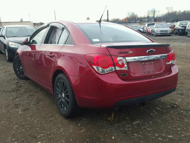 1G1PJ5S99B7277687 - 2011 CHEVROLET CRUZE ECO RED photo 3