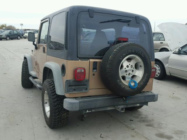 1J4FA49S8YP763626 - 2000 JEEP WRANGLER / TAN photo 3