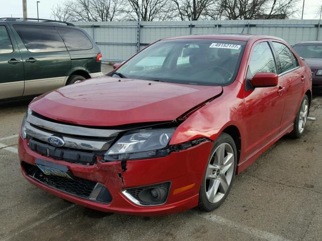 3FAHP0KC0CR191838 - 2012 FORD FUSION SPO RED photo 2