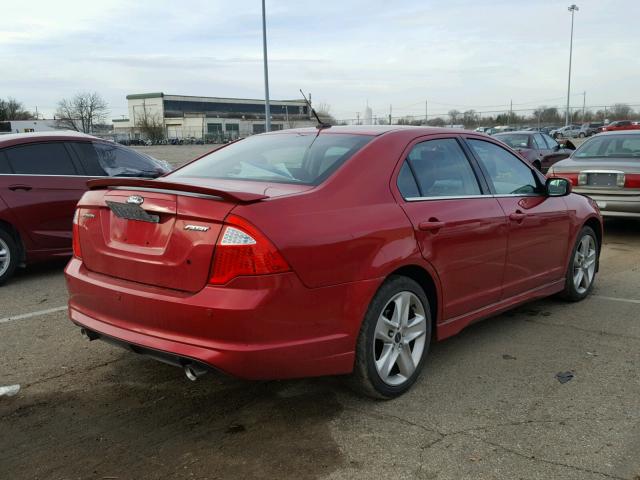 3FAHP0KC0CR191838 - 2012 FORD FUSION SPO RED photo 4