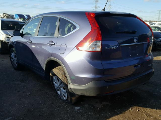 5J6RM4H55CL070657 - 2012 HONDA CR-V EX BLUE photo 3