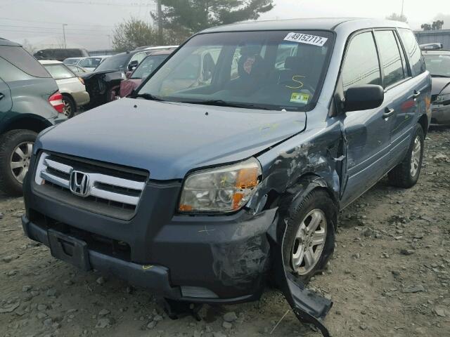 2HKYF18117H501187 - 2007 HONDA PILOT LX BLUE photo 2