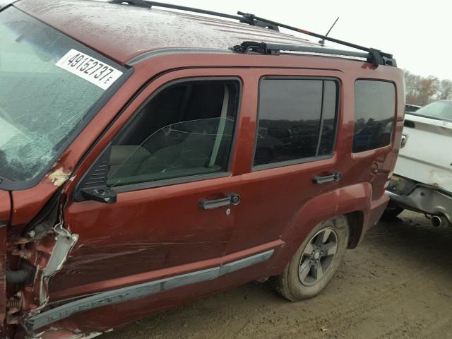 1J8GP28K88W153240 - 2008 JEEP LIBERTY SP RED photo 10