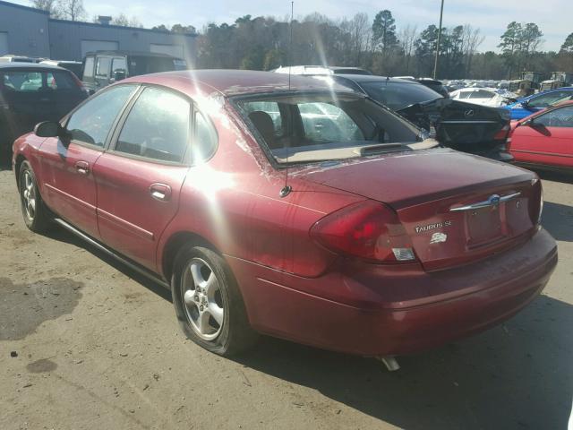 1FAFP53UX2G269219 - 2002 FORD TAURUS SE RED photo 3