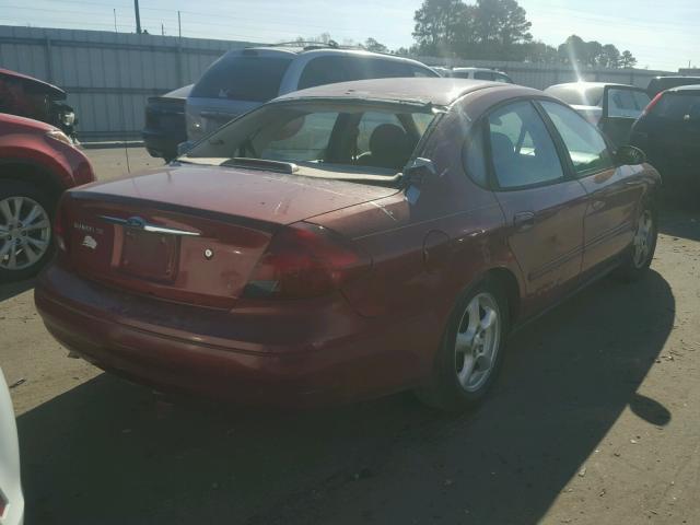 1FAFP53UX2G269219 - 2002 FORD TAURUS SE RED photo 4