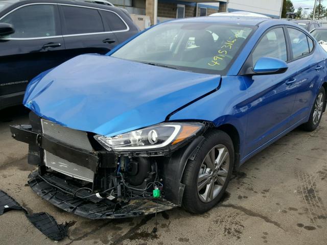 KMHD84LF4HU425805 - 2017 HYUNDAI ELANTRA SE BLUE photo 2