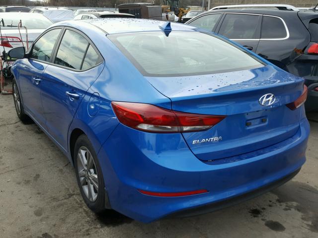 KMHD84LF4HU425805 - 2017 HYUNDAI ELANTRA SE BLUE photo 3