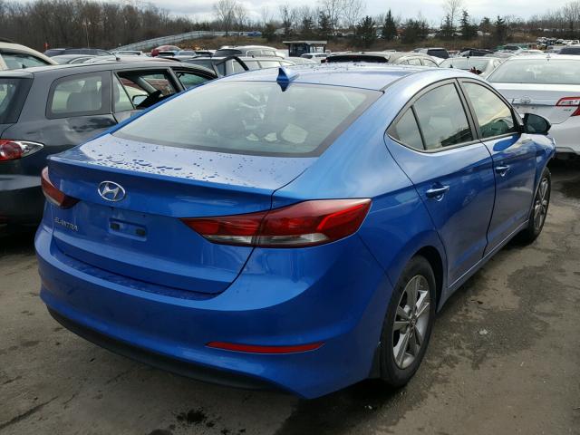 KMHD84LF4HU425805 - 2017 HYUNDAI ELANTRA SE BLUE photo 4