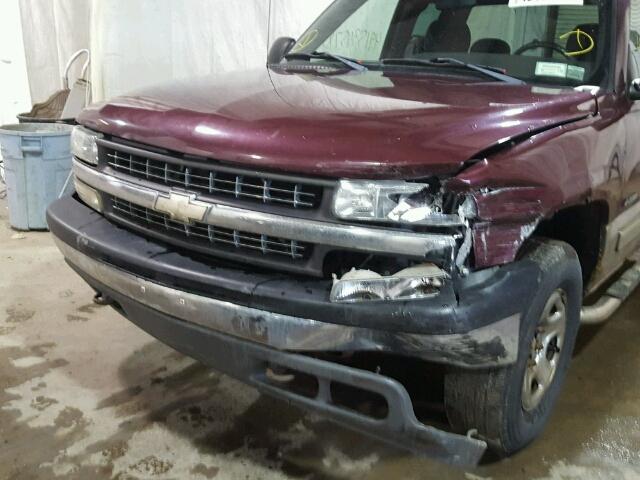 2GCEK19V3Y1257674 - 2000 CHEVROLET SILVERADO MAROON photo 9