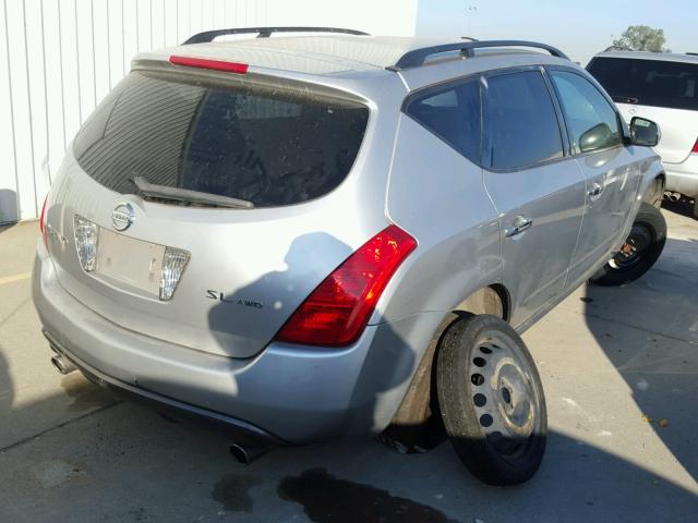 JN8AZ08W03W204418 - 2003 NISSAN MURANO SL SILVER photo 4