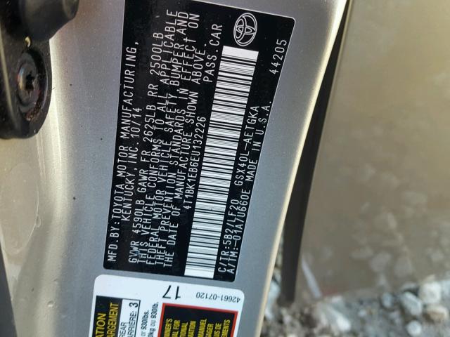 4T1BK1EB6EU132226 - 2014 TOYOTA AVALON BAS Qəhvəyi foto 10