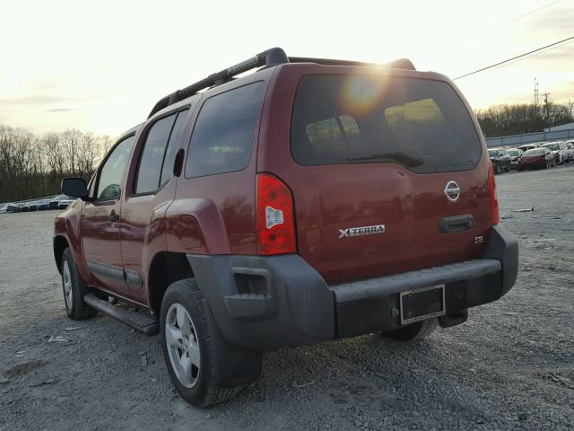 5N1AN08W25C603094 - 2005 NISSAN XTERRA OFF RED photo 3