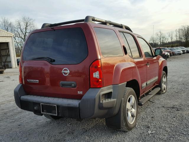 5N1AN08W25C603094 - 2005 NISSAN XTERRA OFF RED photo 4