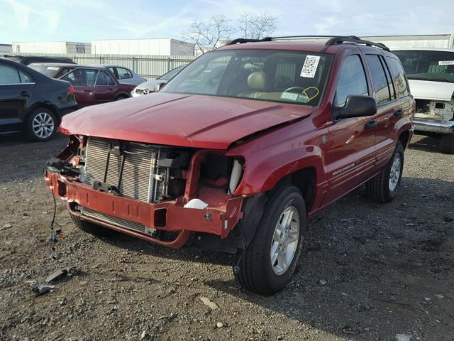 1J4GW48S94C357735 - 2004 JEEP GRAND CHER RED photo 2