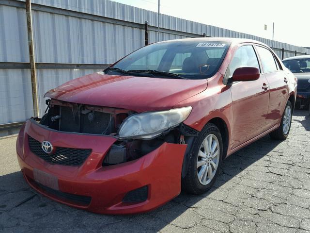 1NXBU4EE1AZ256226 - 2010 TOYOTA COROLLA BA RED photo 2