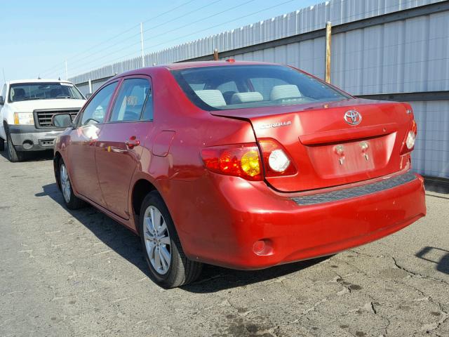 1NXBU4EE1AZ256226 - 2010 TOYOTA COROLLA BA RED photo 3