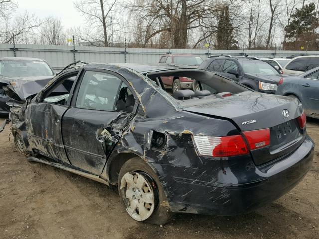 5NPET46C49H468867 - 2009 HYUNDAI SONATA GLS BLACK photo 3