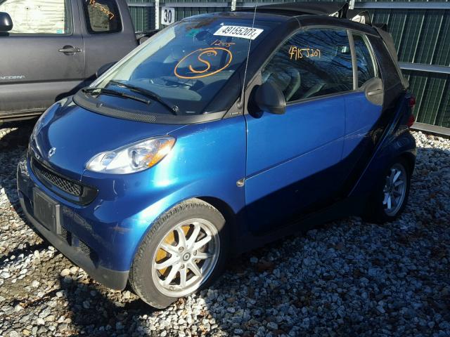 WMEEK31X38K184459 - 2008 SMART FORTWO PAS BLUE photo 2