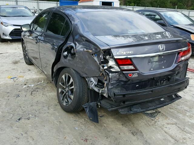 19XFB2F82FE090281 - 2015 HONDA CIVIC EX GRAY photo 3