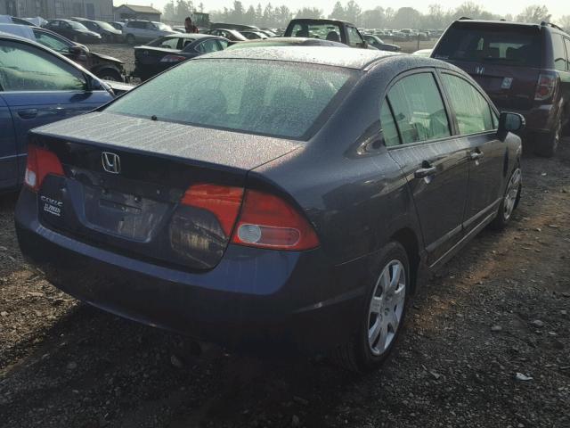 2HGFA16537H509149 - 2007 HONDA CIVIC LX BLUE photo 4