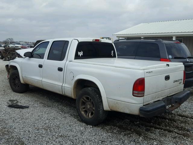 1D7HL38K74S628588 - 2004 DODGE DAKOTA QUA WHITE photo 3