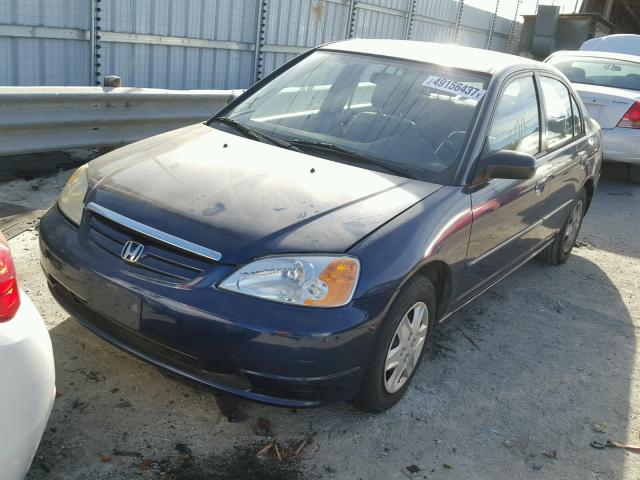 JHMES16523S003367 - 2003 HONDA CIVIC LX BLUE photo 2