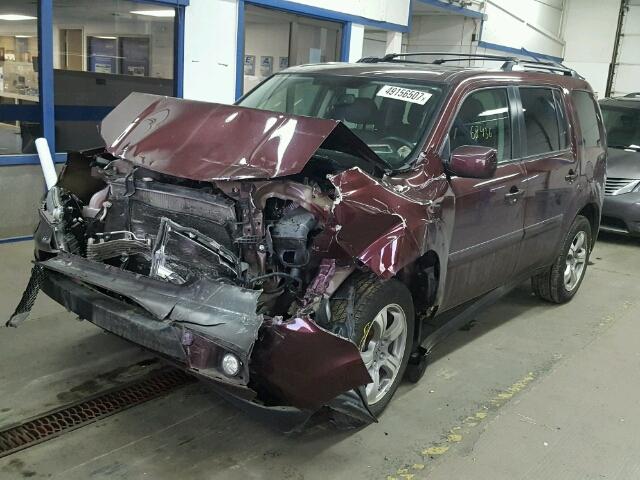 5FNYF4H60DB033427 - 2013 HONDA PILOT EXL MAROON photo 2