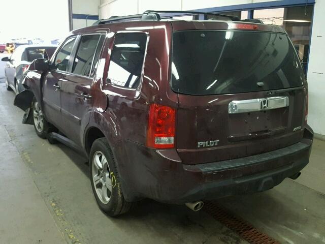 5FNYF4H60DB033427 - 2013 HONDA PILOT EXL MAROON photo 3