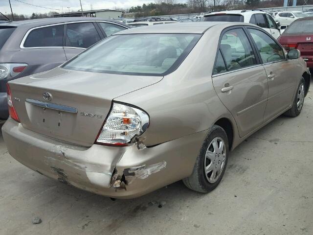 4T1BE32K14U307102 - 2004 TOYOTA CAMRY LE TAN photo 4