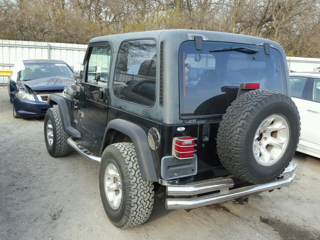 1J4FA49S91P374418 - 2001 JEEP WRANGLER / BLACK photo 3